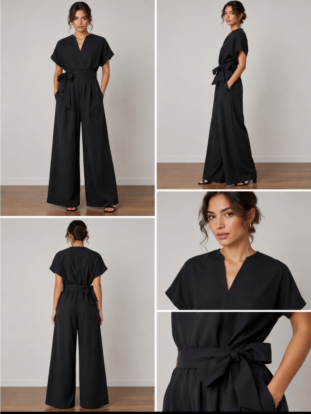 OAK+ FORT black jumpsuit wide leg size small